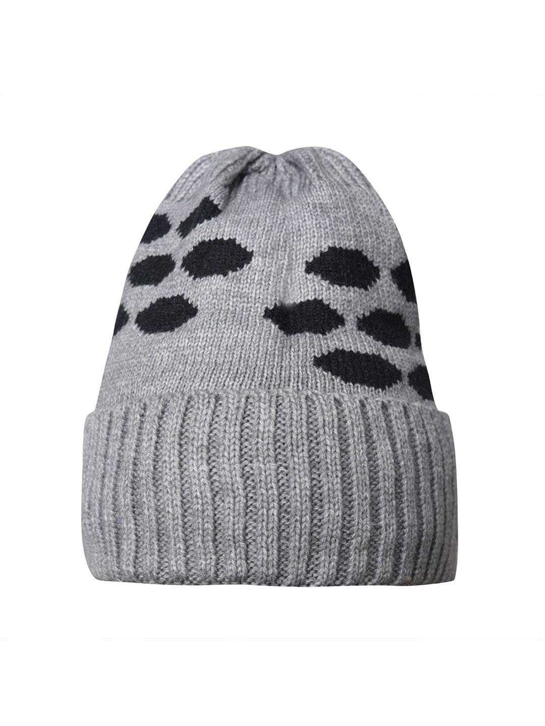 

LOOM LEGACY Women Self Design Beanie, Grey