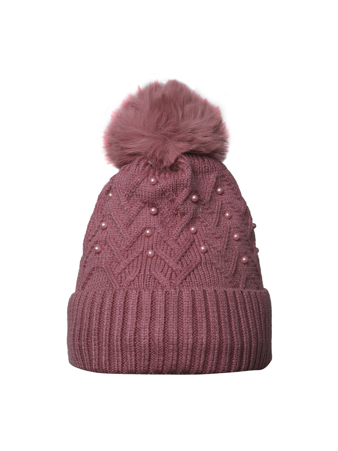 

LOOM LEGACY Women Embellished Acrylic Beanie, Pink