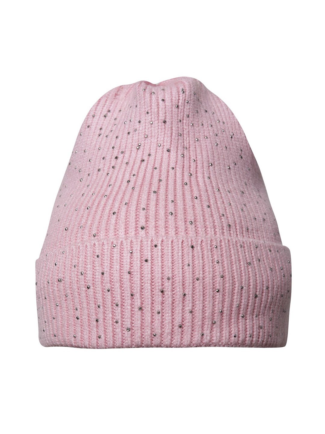 

LOOM LEGACY Embellished Woolen Beanie Cap, Pink