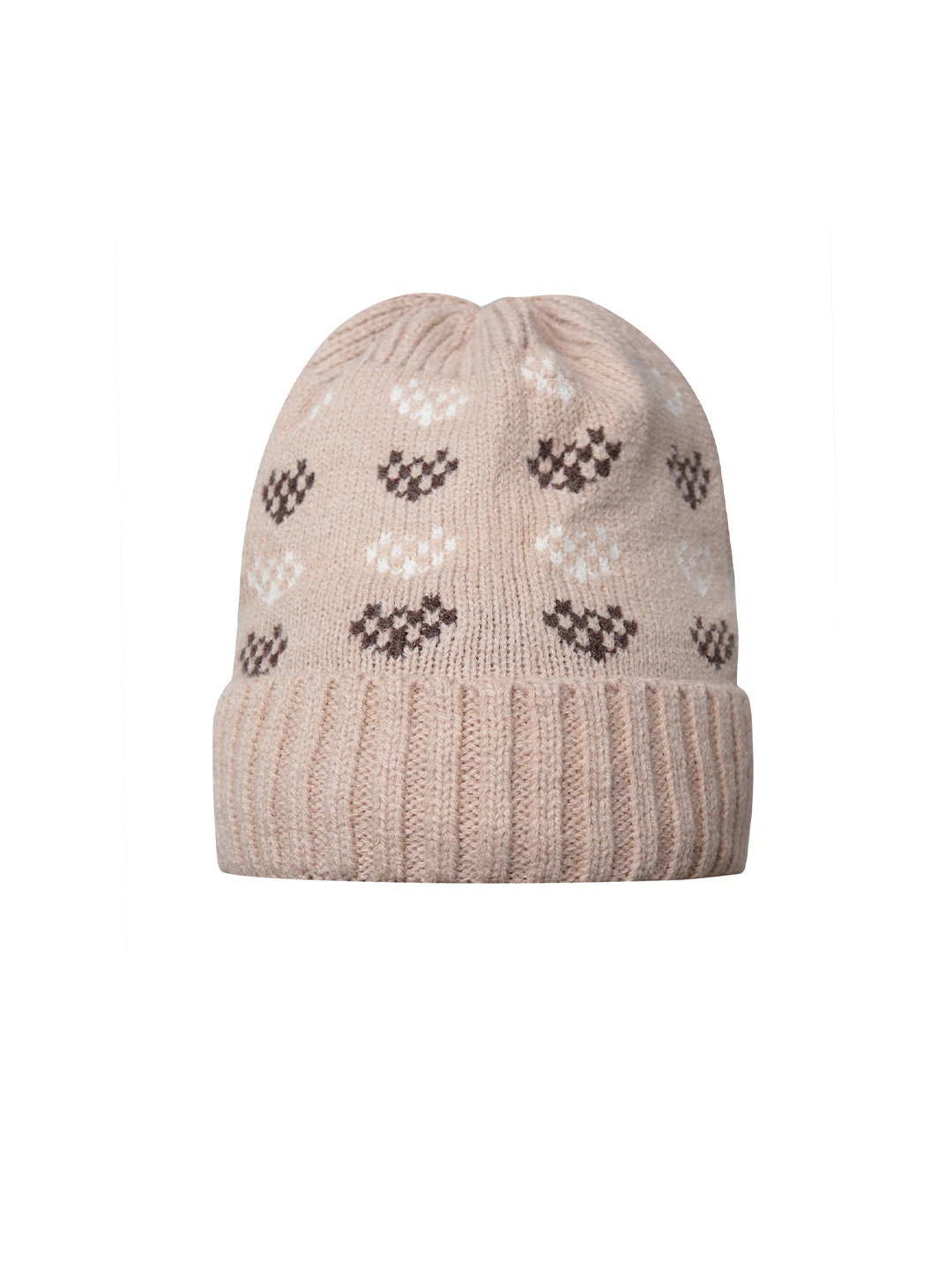 

LOOM LEGACY Women Self Design Acrylic Wool Beanie, Beige