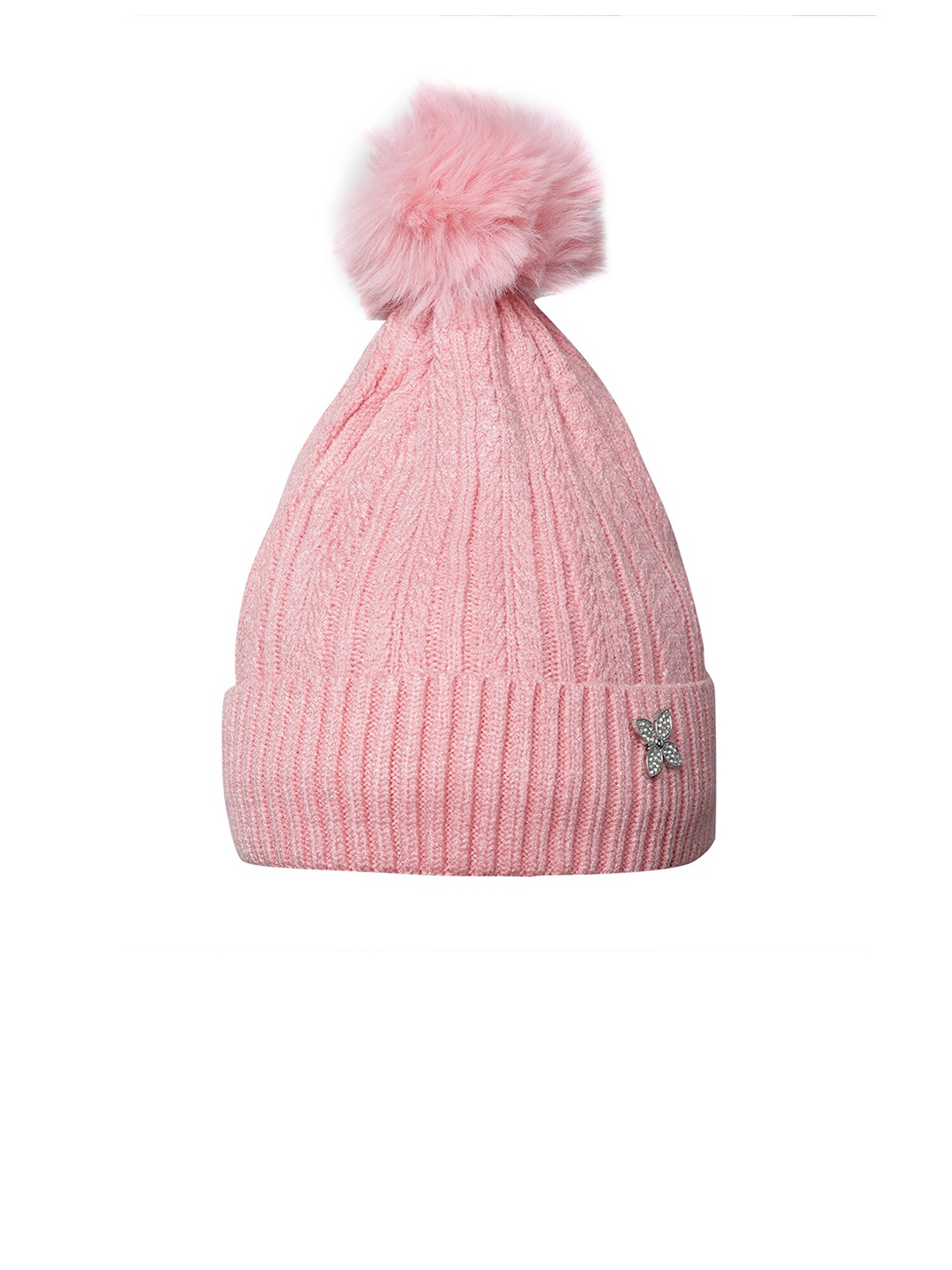 

LOOM LEGACY Women Acrylic Wool Beanie, Pink