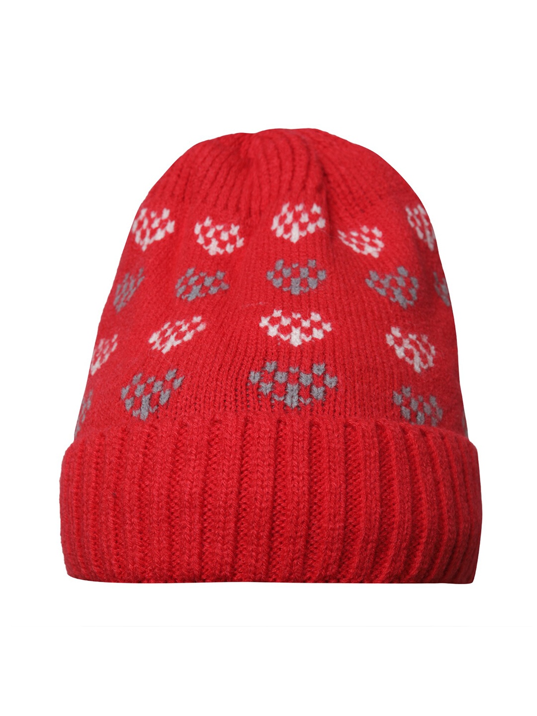

LOOM LEGACY Women Self Design Beanie, Red