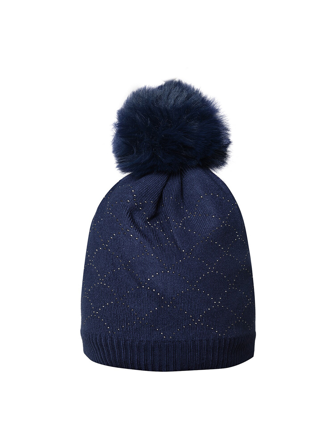 

LOOM LEGACY Women Sequined Acrylic Wool Beanie, Navy blue