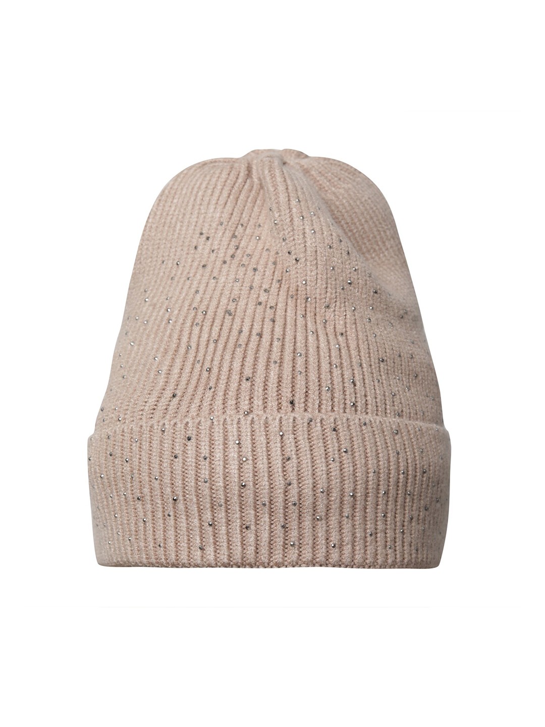 

LOOM LEGACY Embellished Woolen Beanie Cap, Beige