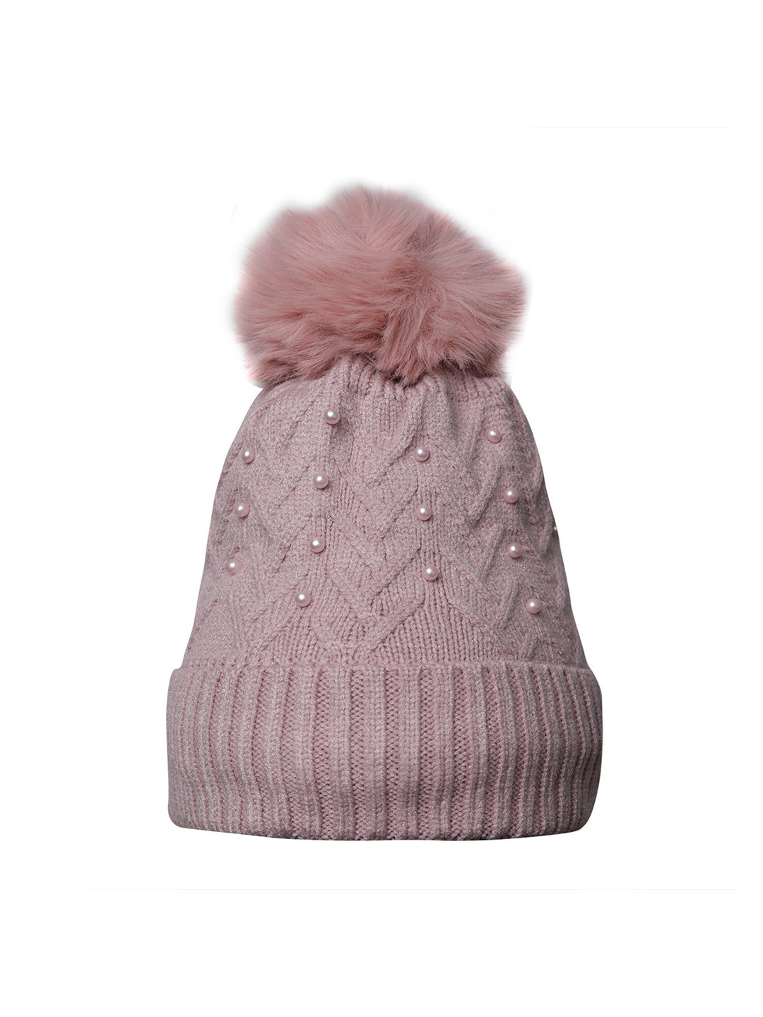

LOOM LEGACY Women Embellished Woollen Beanie, Mauve