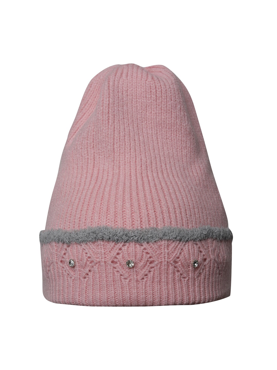 

LOOM LEGACY Women Self Design Acrylic Woollen Beanie, Pink