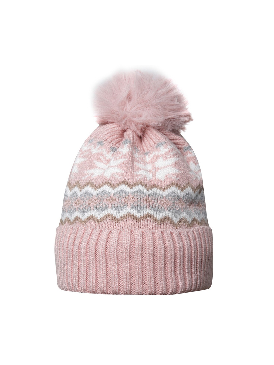 

LOOM LEGACY Women Self Design Beanie, Pink