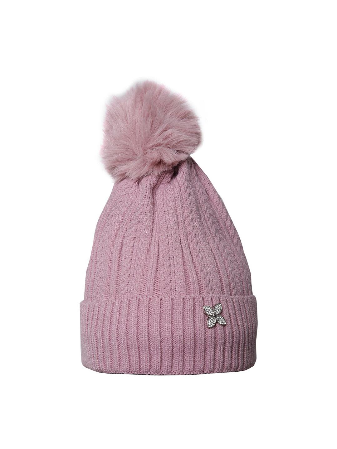 

LOOM LEGACY Women Self Design Beanie, Mauve