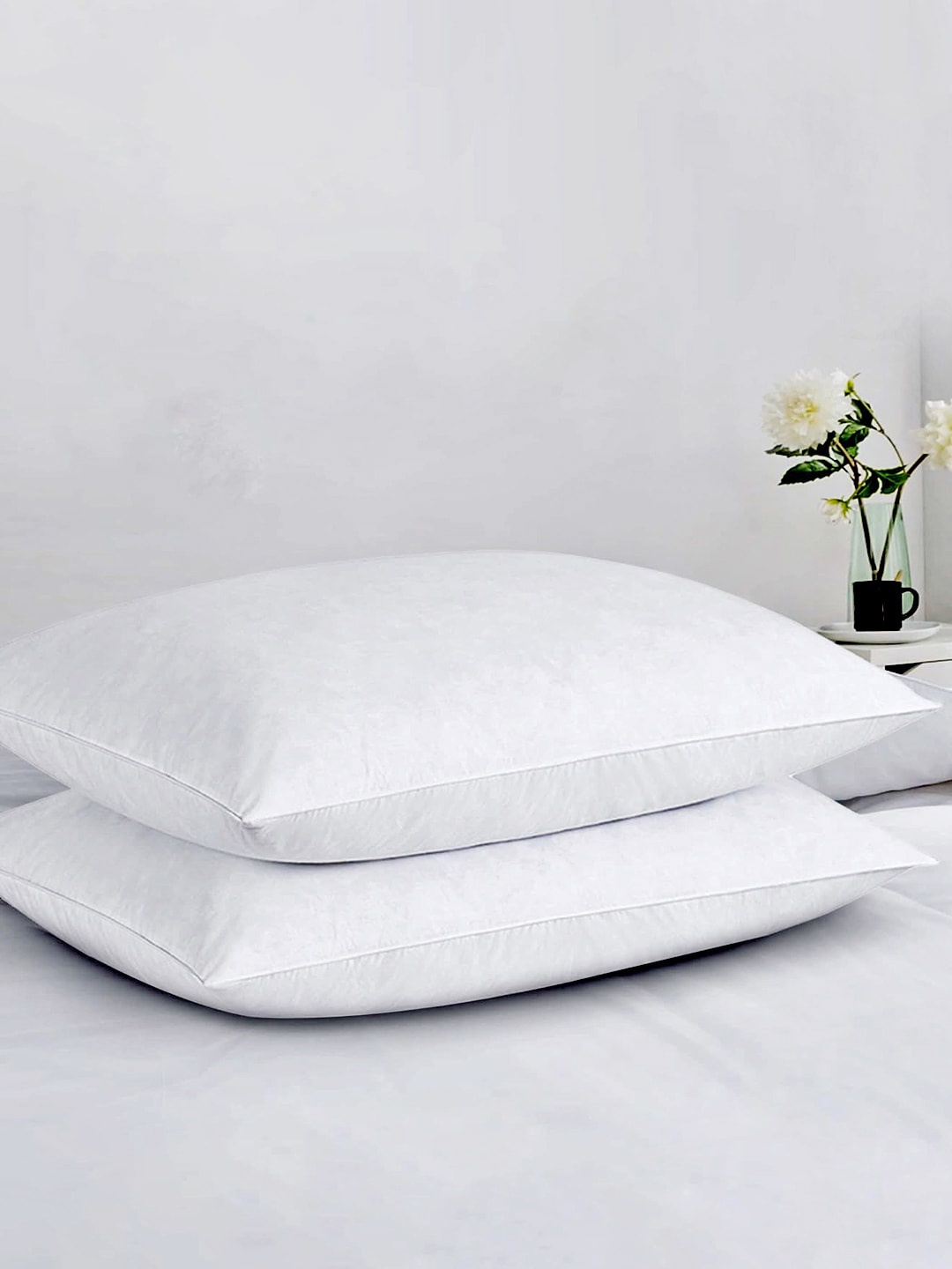 

LINENWALAS Happy Sleeping White Cotton Sleep Pillows