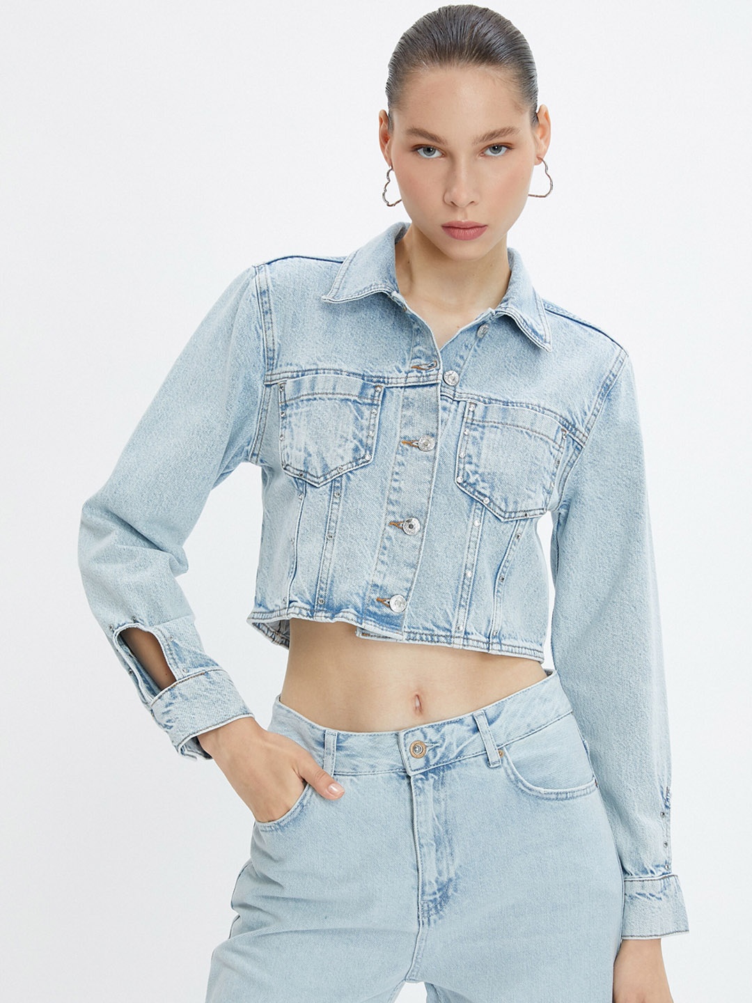 

Koton Crop Denim Jacket, Blue