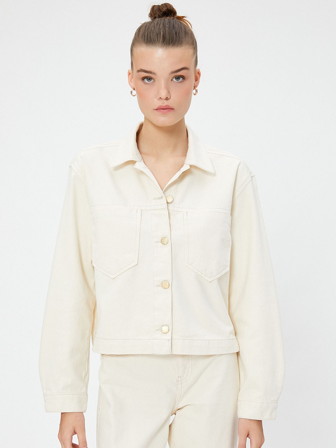 

Koton Cotton Denim Jacket, White