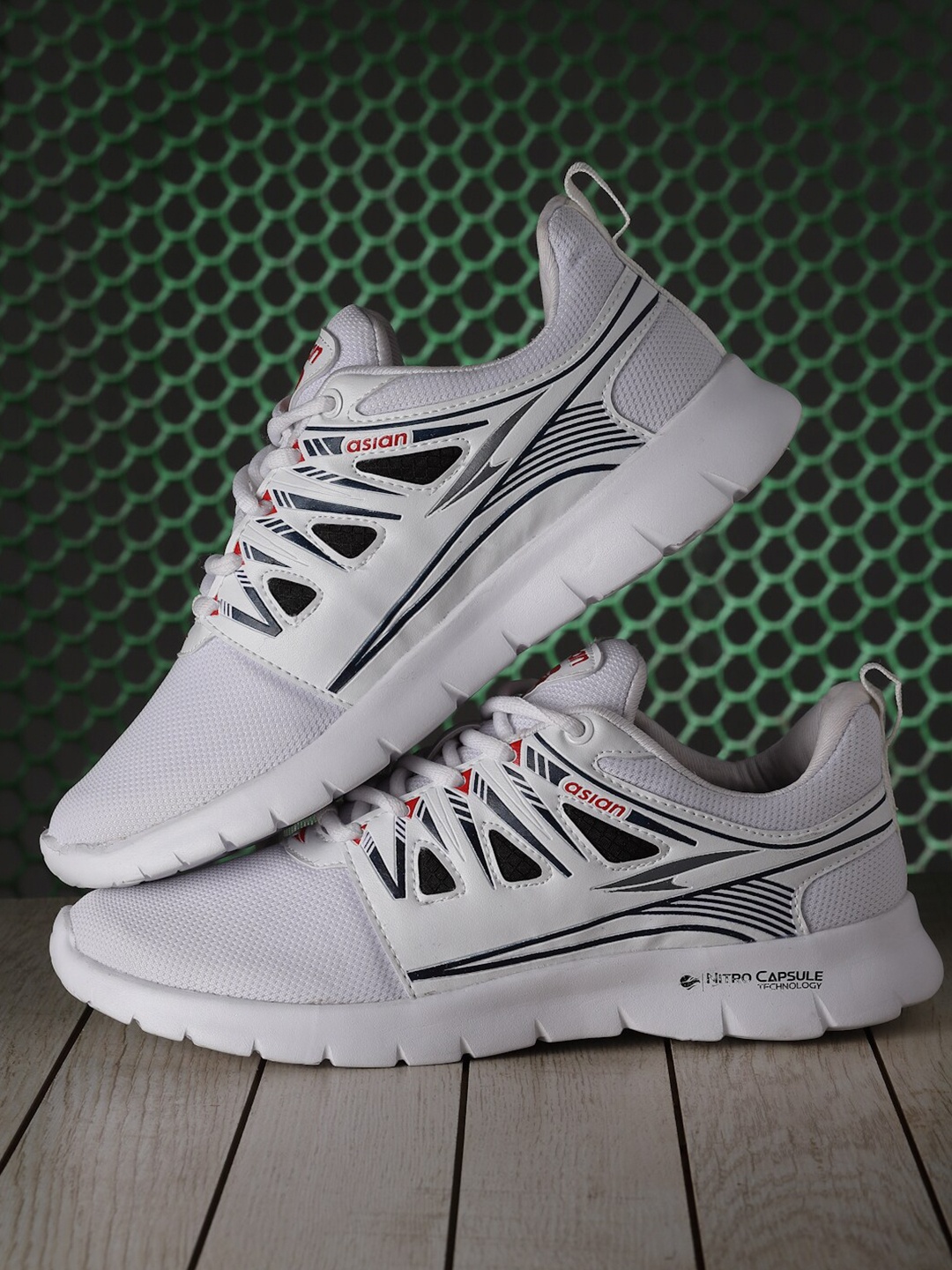 

ASIAN Men EXPRESS-11Mesh Running Shoes, White