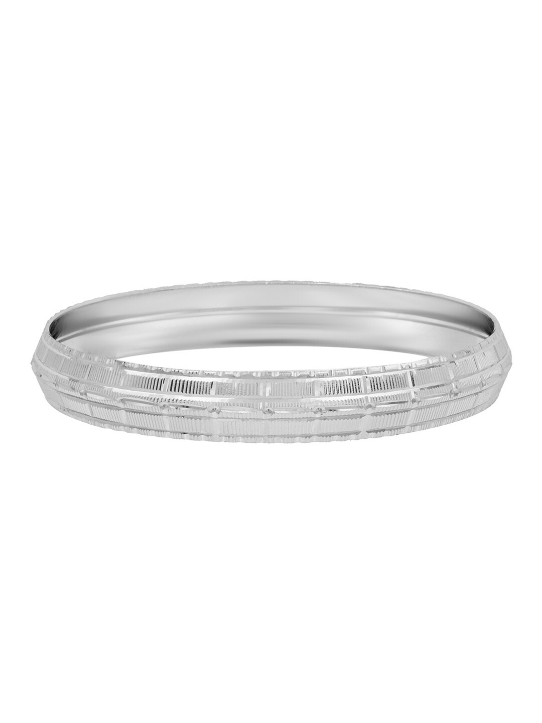 

bodha Men Brass Silver-Plated Kada Bracelet