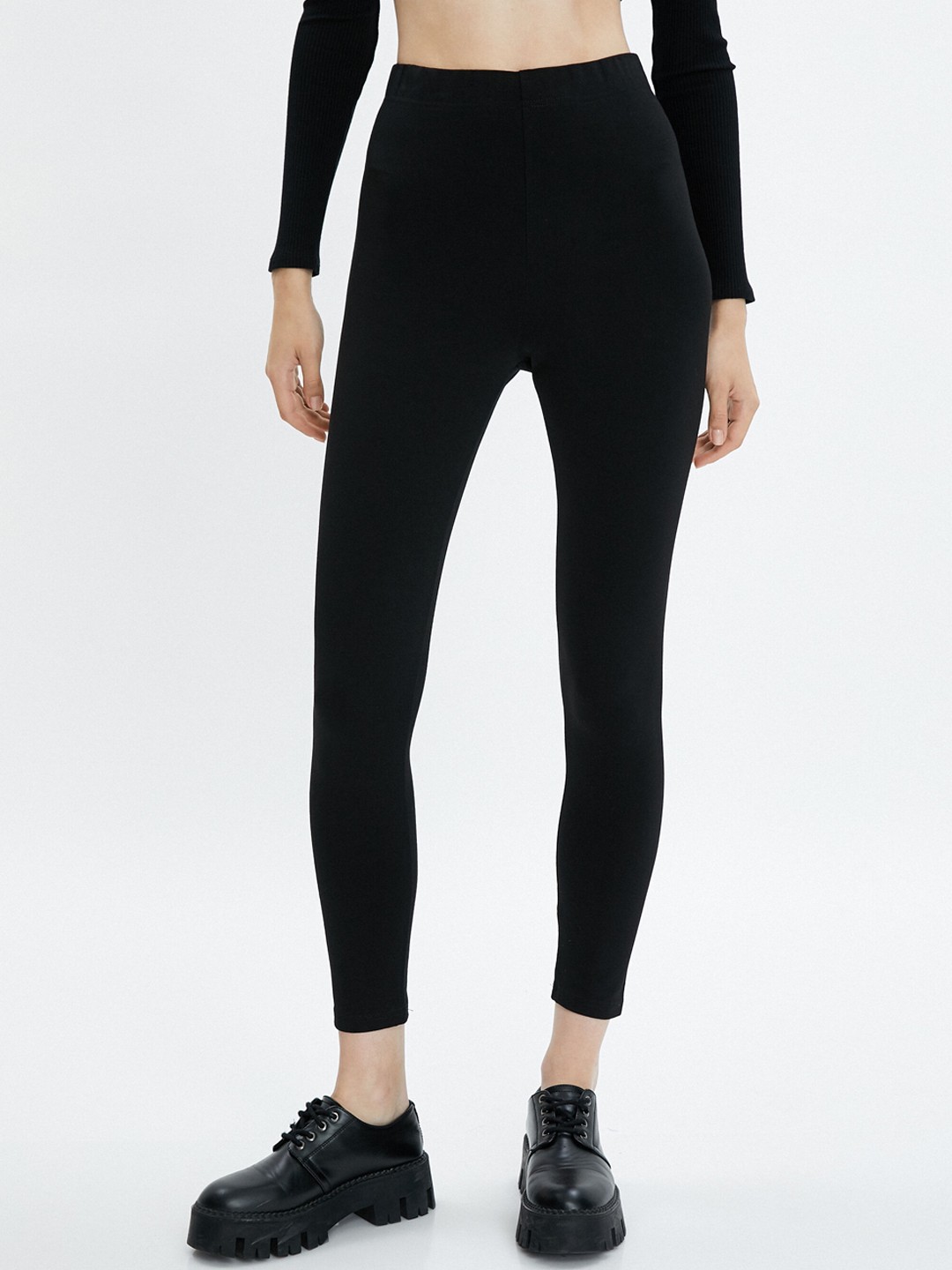 

Koton Women Ankle Length Tights, Black