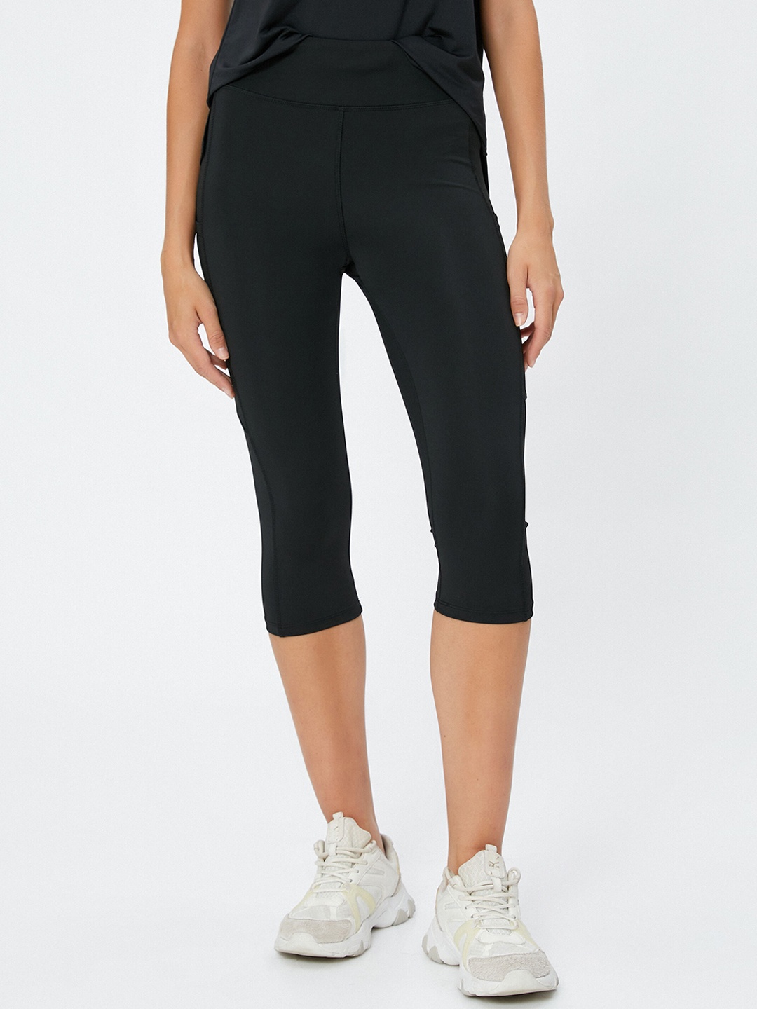 

Koton Women High Rise Three-fourth Length Training Tights, Black