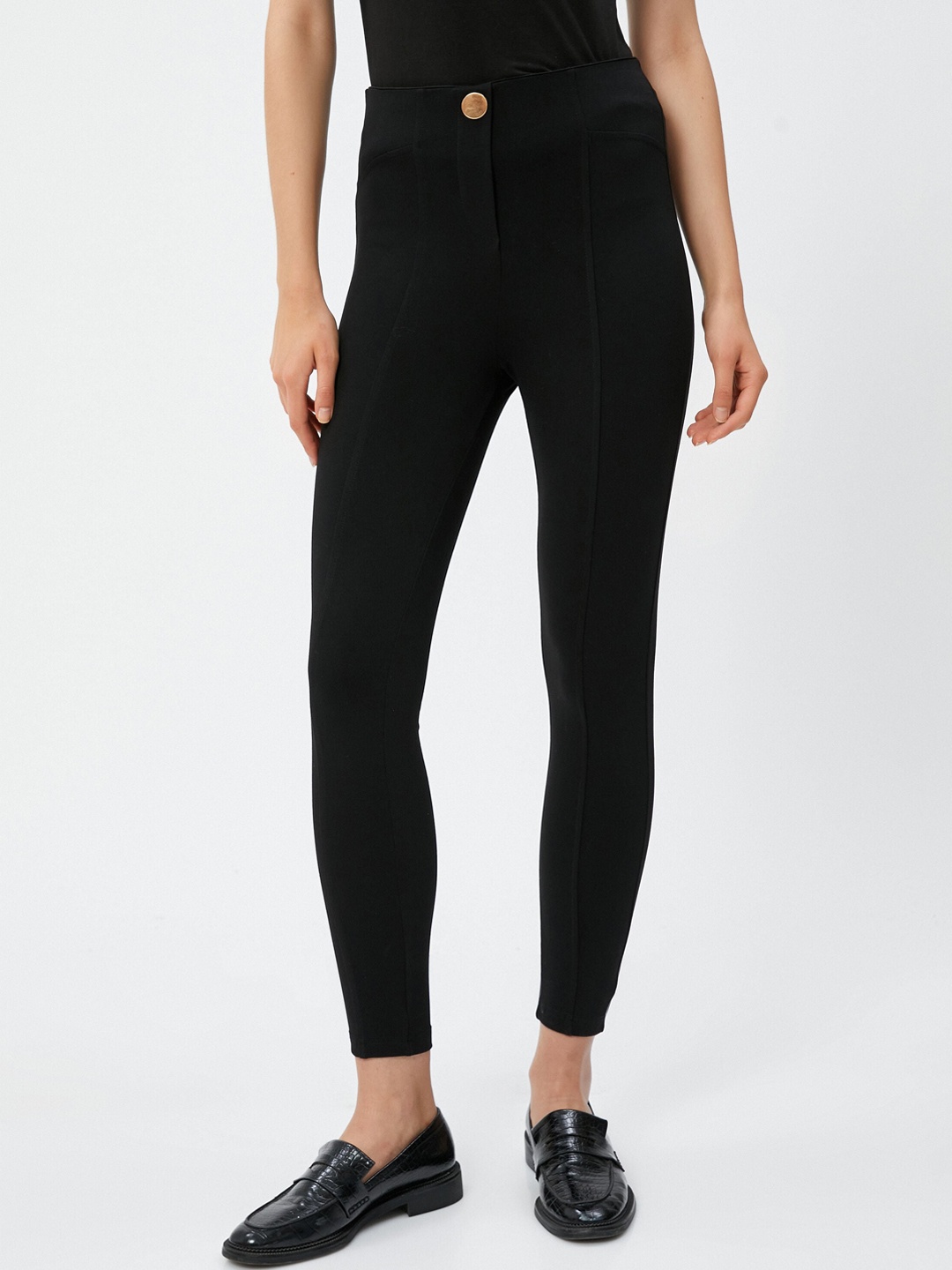 

Koton Slim Fit Ankle Length Treggings, Black