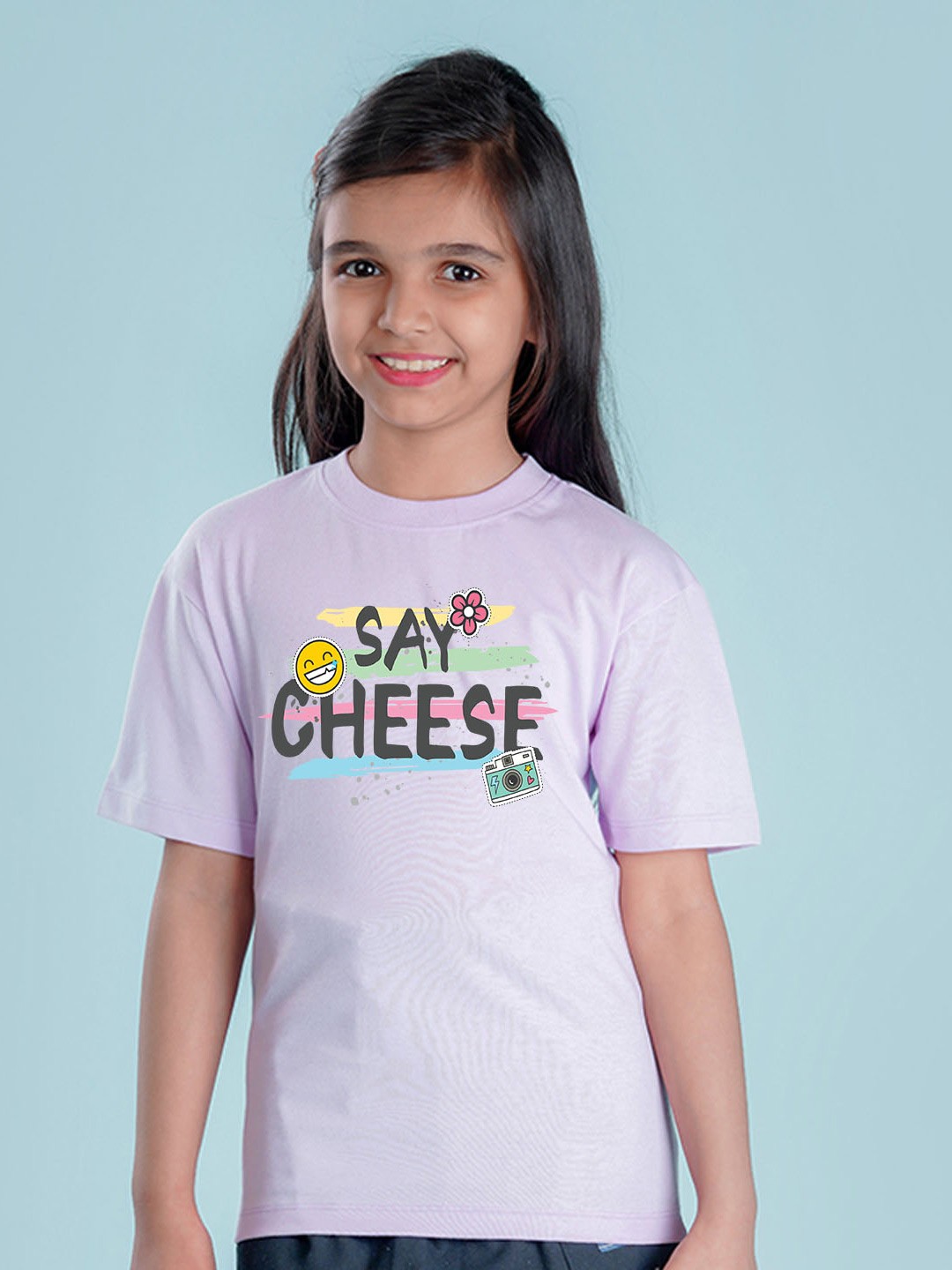 

NUSYL Printed Round Neck Oversized T-shirt, Lavender