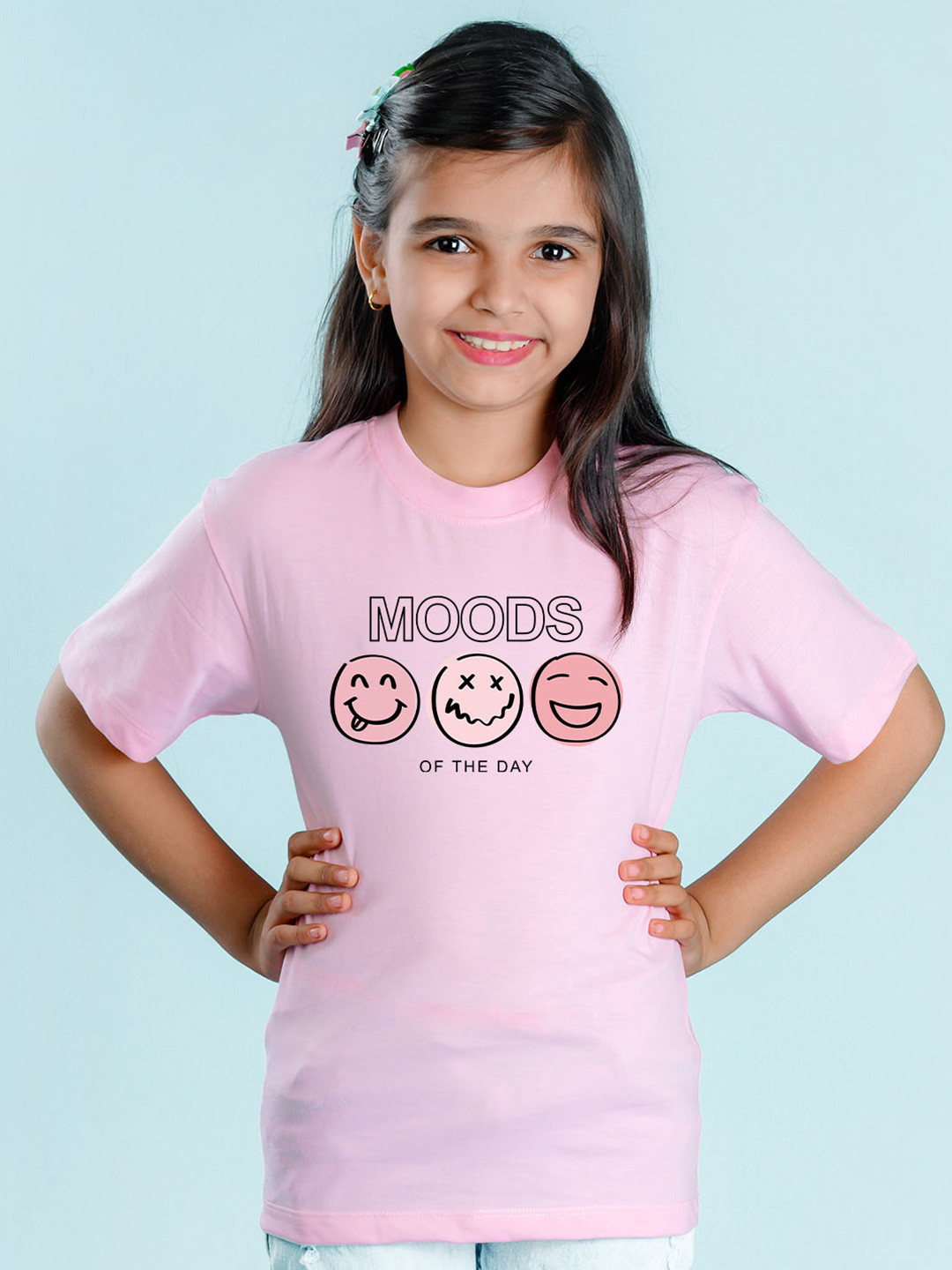 

NUSYL Girls Typography Printed Oversized T-shirt, Pink