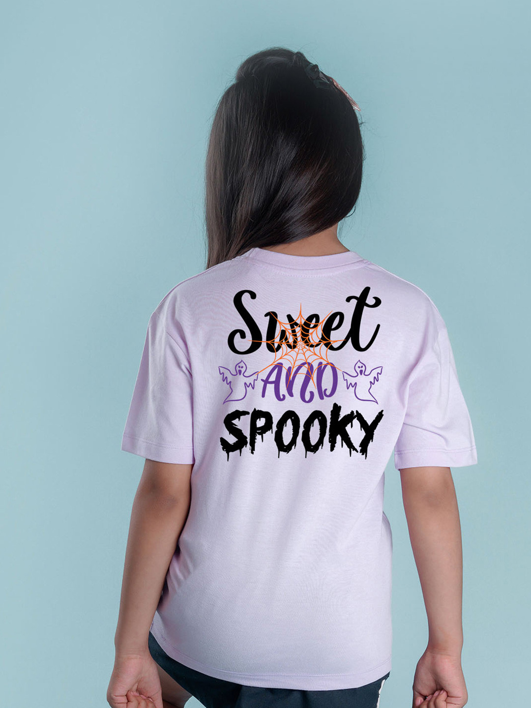 

NUSYL Girls Typography Printed Oversized T-shirt, Purple