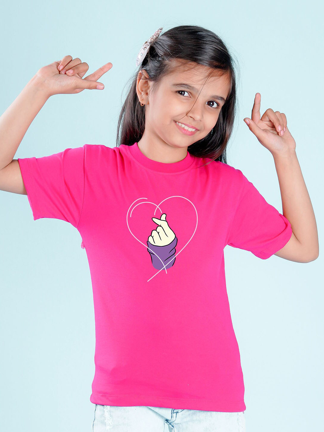 

NUSYL Printed Round Neck Oversized T-shirt, Pink