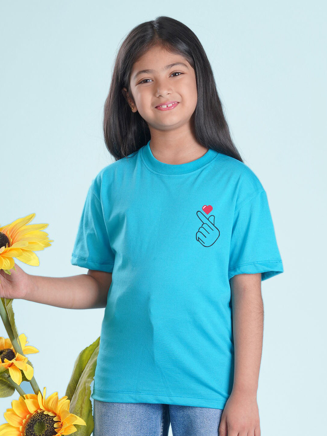 

NUSYL Girls Drop-Shoulder Oversized T-shirt, Blue