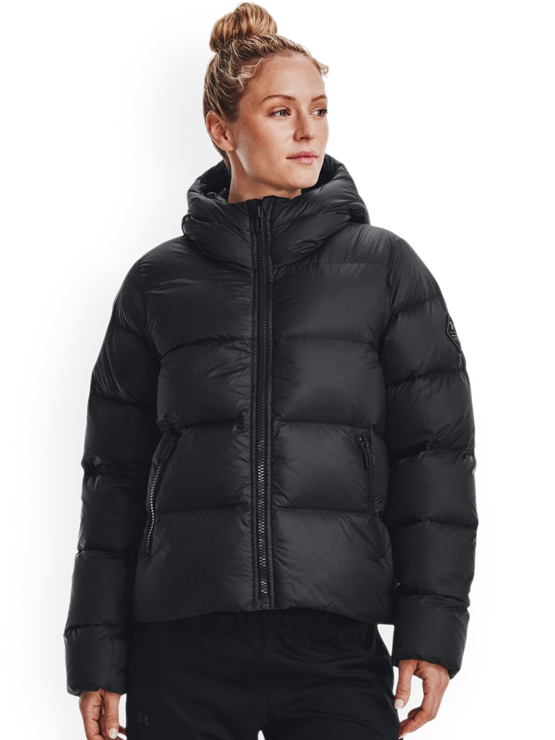 

UNDER ARMOUR Cold Gear Infrared Down Hooded Puffer Jacket, Black