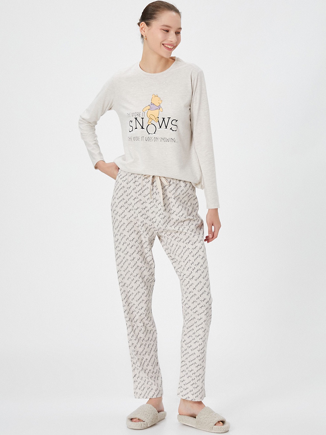 

Koton Typography Printed T-Shirt & Lounge Pant, White