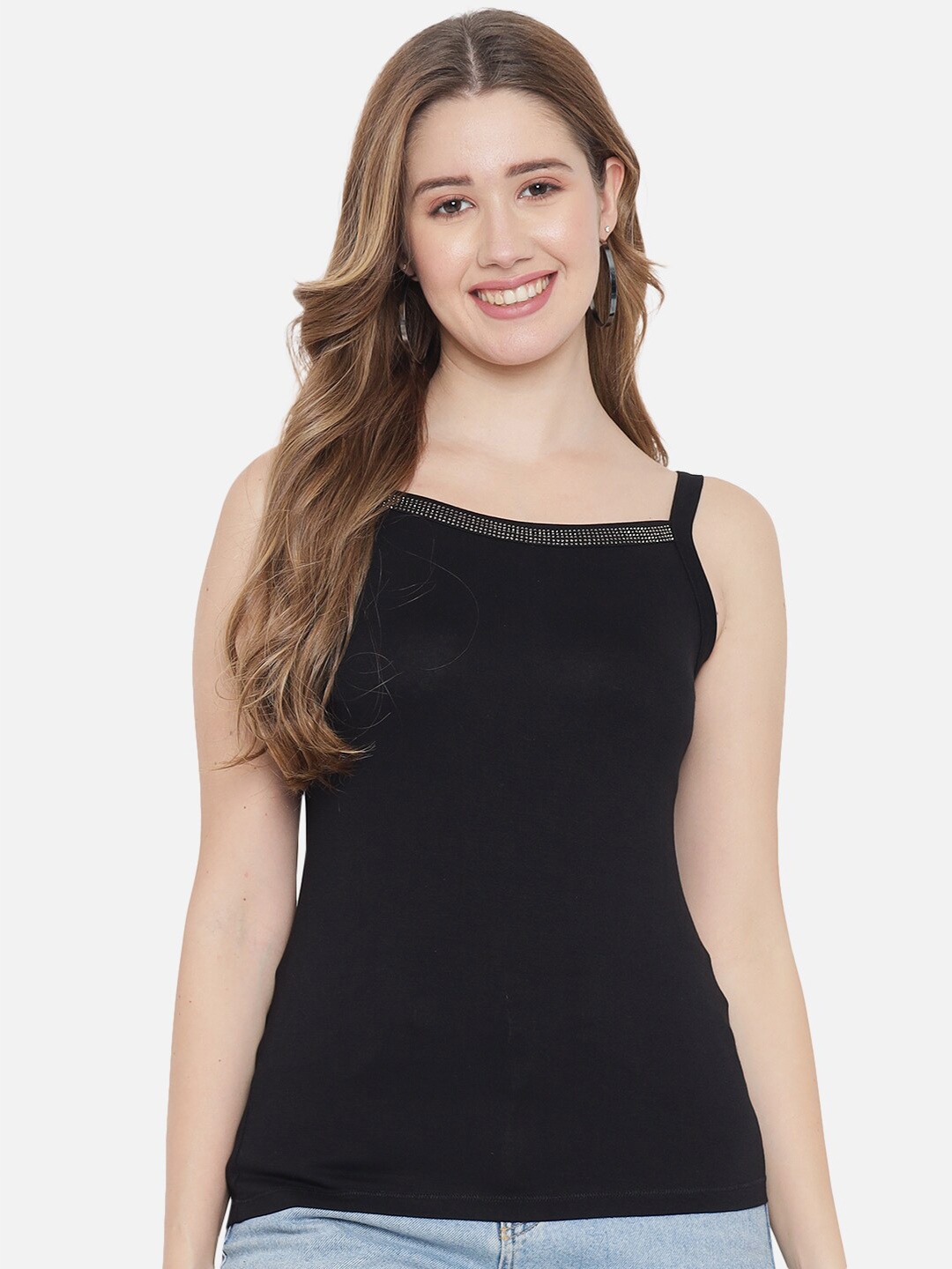 

Chemistry Sleeveless Cotton Top, Black