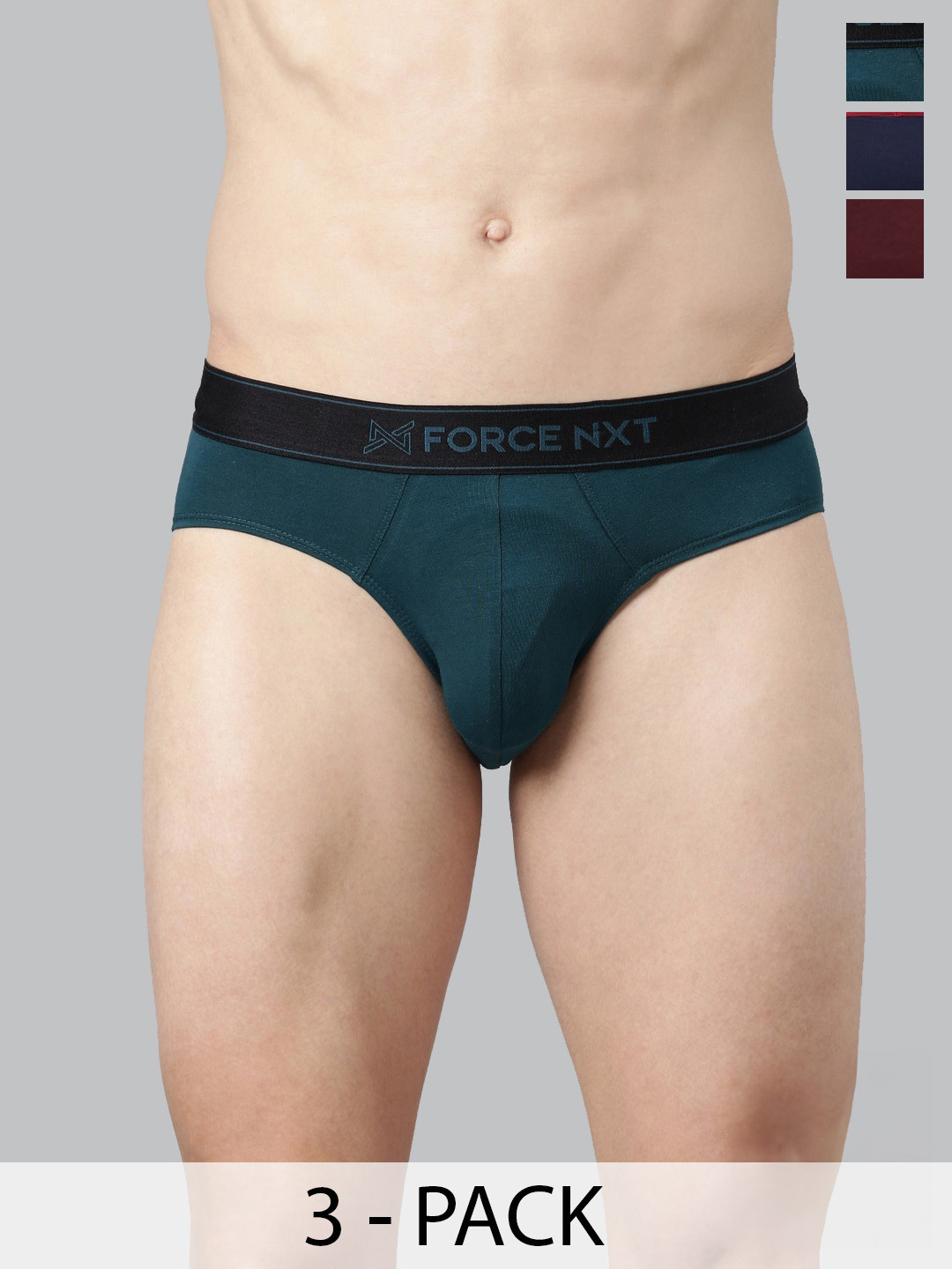 

Force NXT Pack Of 3 Anti Microbial Assorted Basic Briefs MNFL-35-R3-ASST-C2-PO3