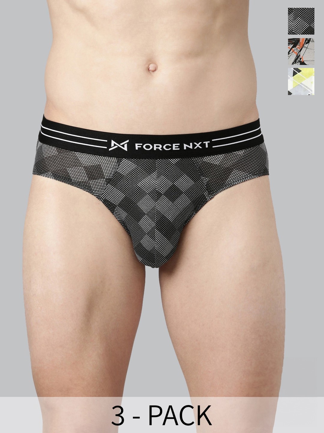 

Force NXT Pack Of 3 Anti Microbial Assorted Basic Briefs MNFS-11P-ASST-C1-PO3