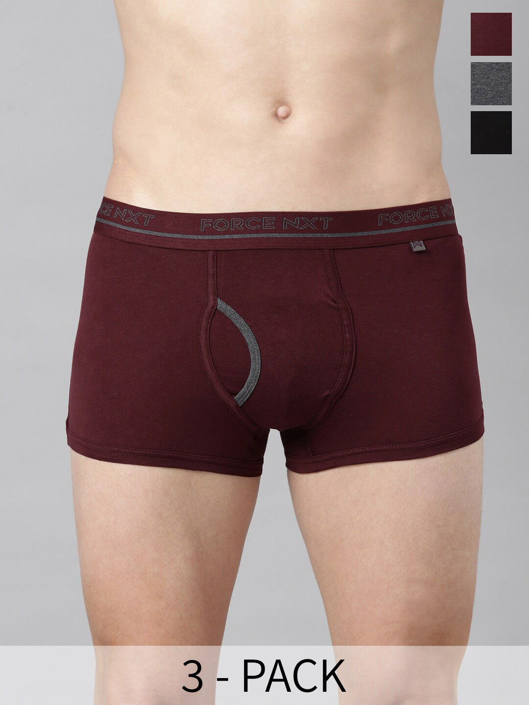 

Force NXT Assorted Pack of 3 Pure Cotton Short Trunks MNFF-134-R3-ASST-C2-PO3