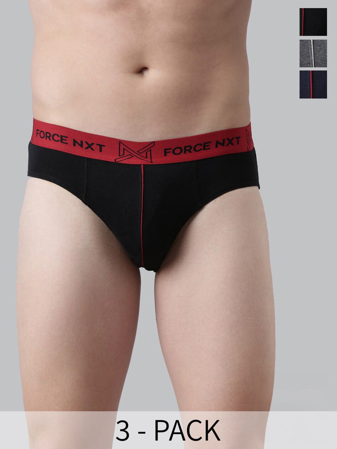 

Force NXT Pack Of 3 Assorted Anti Microbial Basic Briefs MNFF-117-R3-ASST-C1-PO3