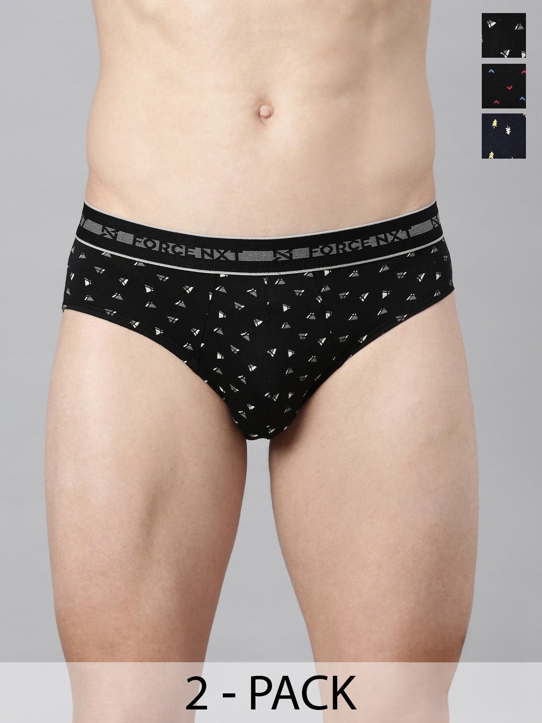 

Force NXT Pack Of 3 Assorted Printed Anti Microbial Basic Briefs