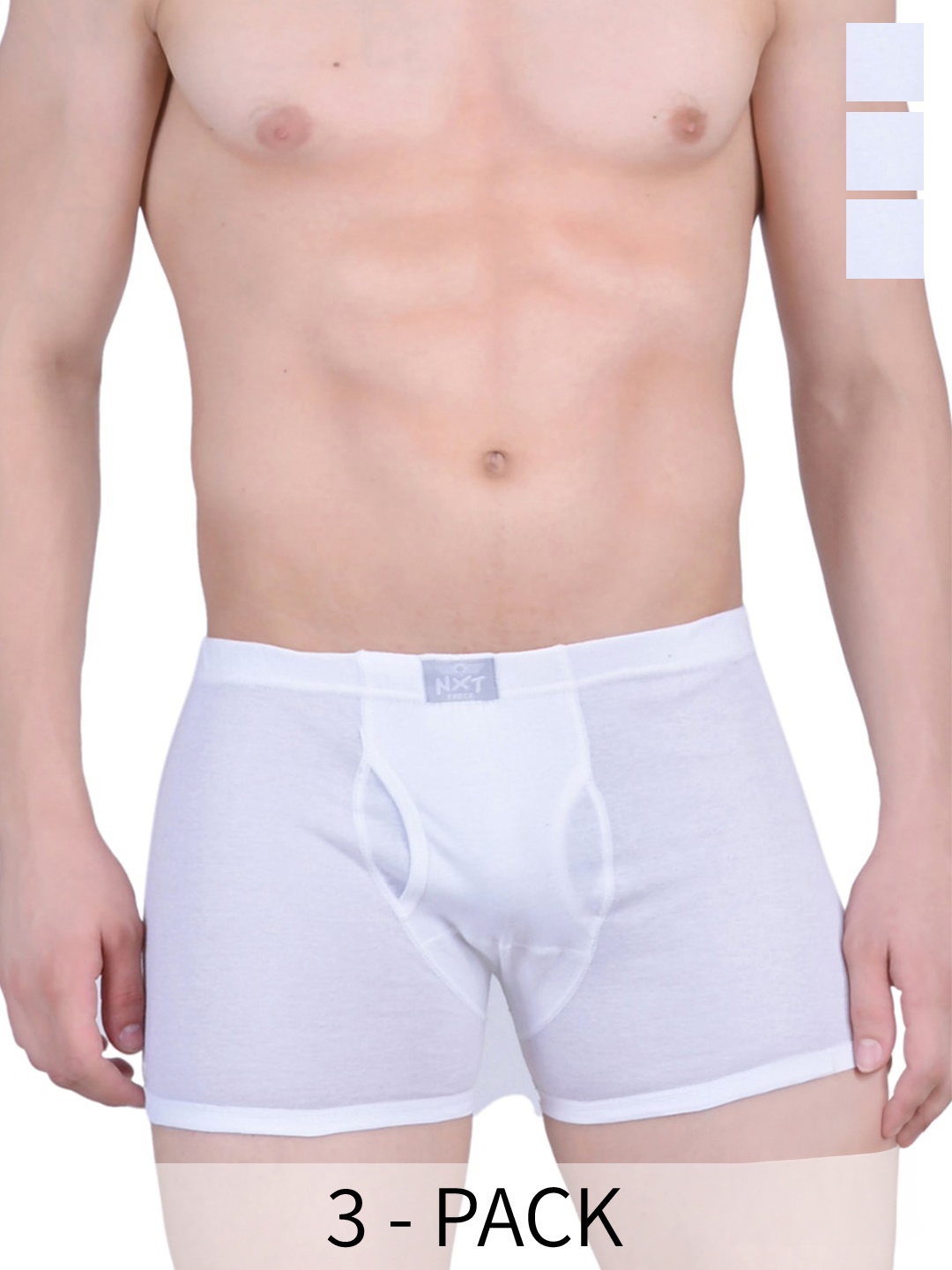 

Force NXT Relaxz Classic Men Pack Of 3 Cotton Trunks MNFR-211-R3-WHT-PO3-White