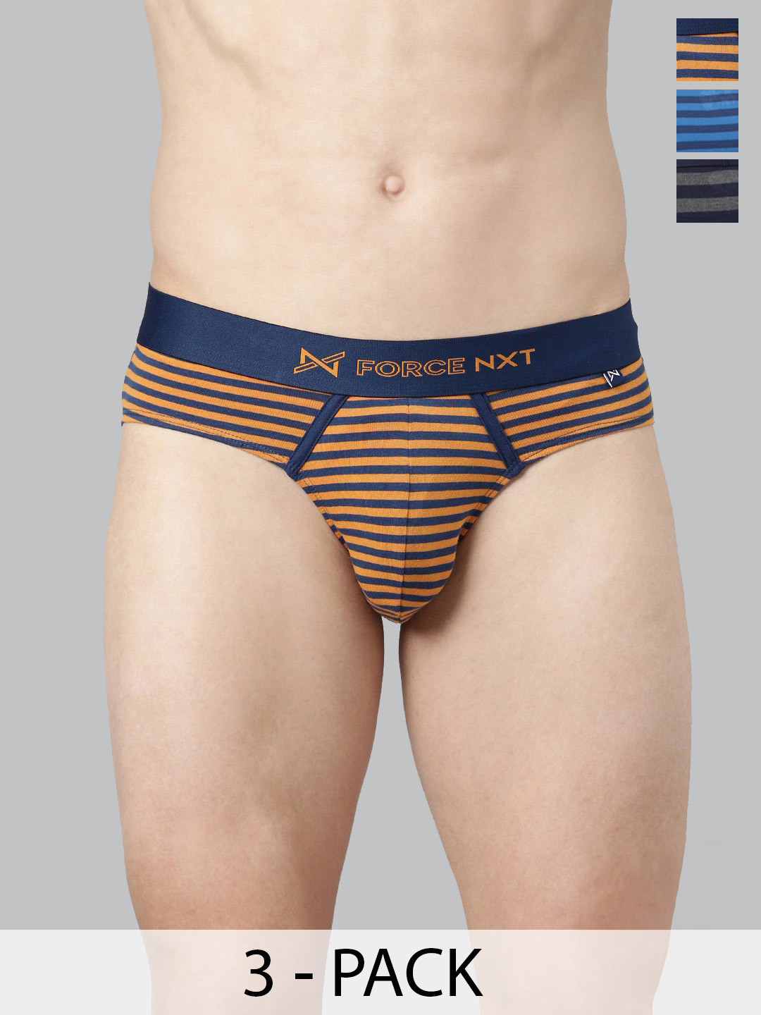 

Force NXT Pack Of 3 Assorted Anti Micribial Cotton Basic Briefs MNFL-56-R3-ASST-C2-PO3