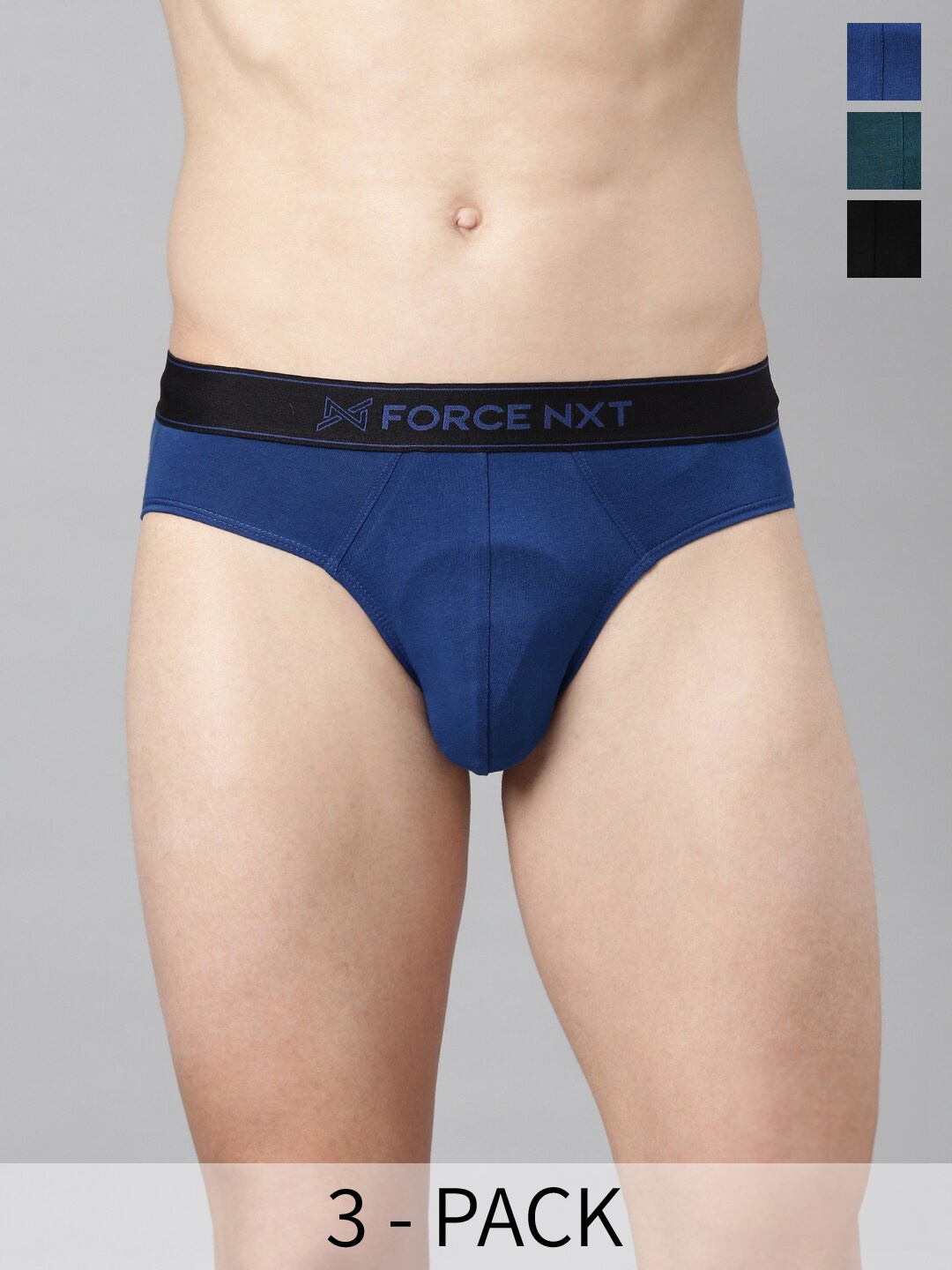 

Force NXT Pack Of 3 Assorted Anti Microbial Basic Briefs MNFL-35-R3-ASST-C1-PO3
