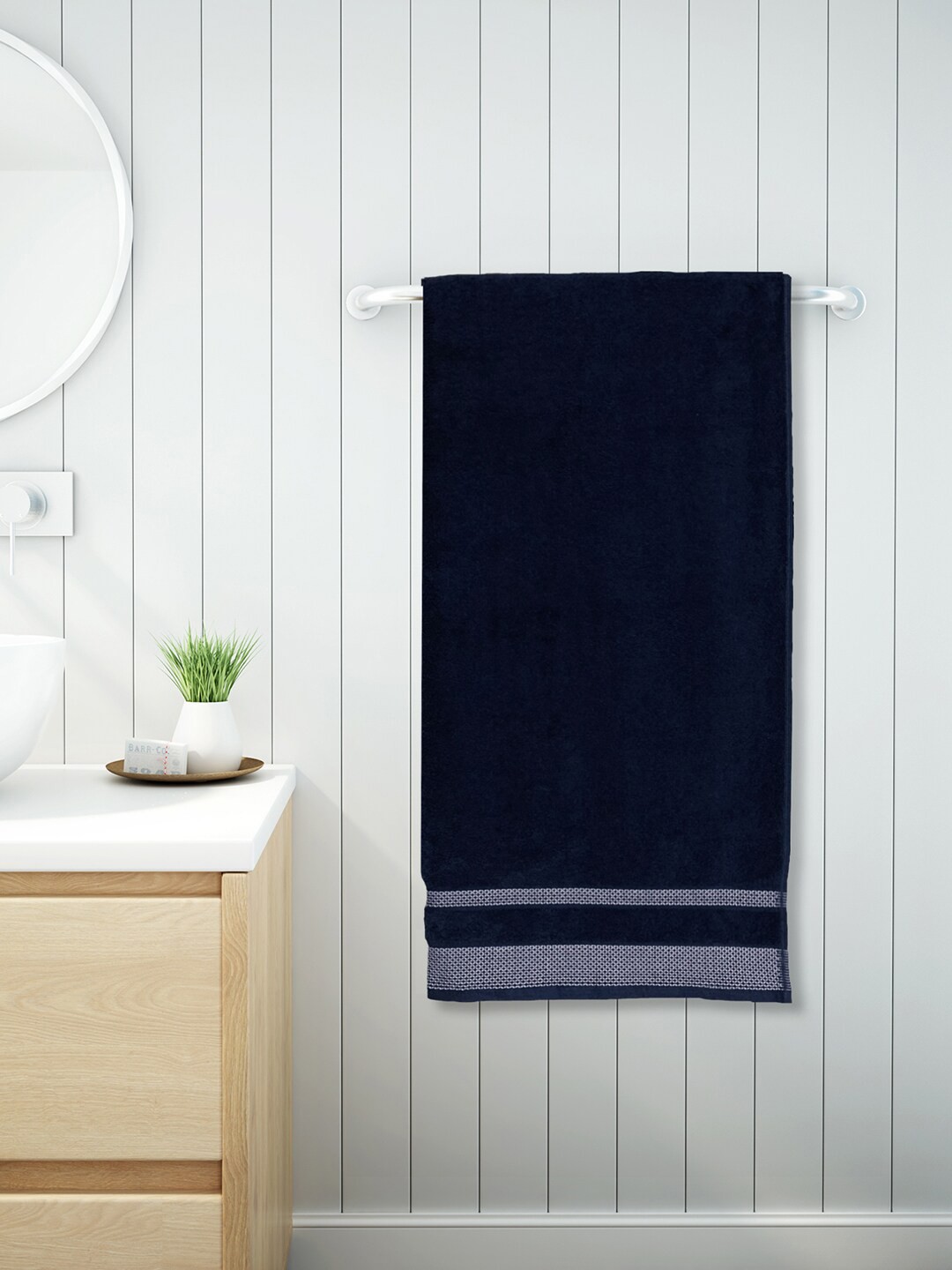 

SPACES Navy Blue 600 GSM Pure Cotton Bath Towel