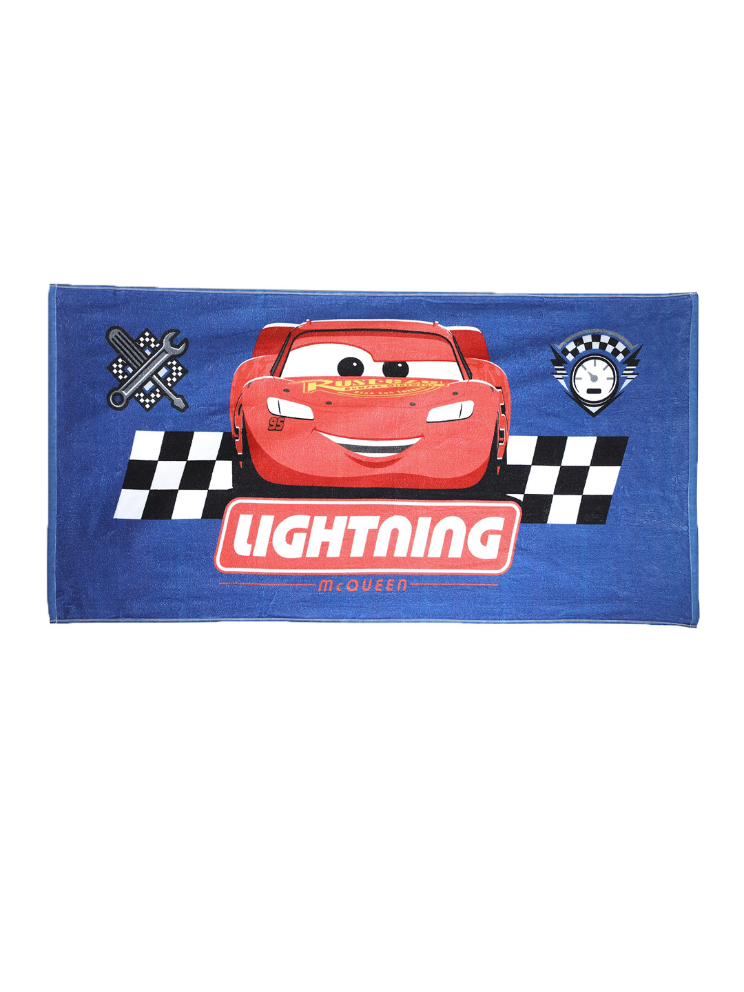 

SPACES Disney Car Blue & Red Pure Cotton Anti-Bacterial 380 GSM Reversible Bath Towel