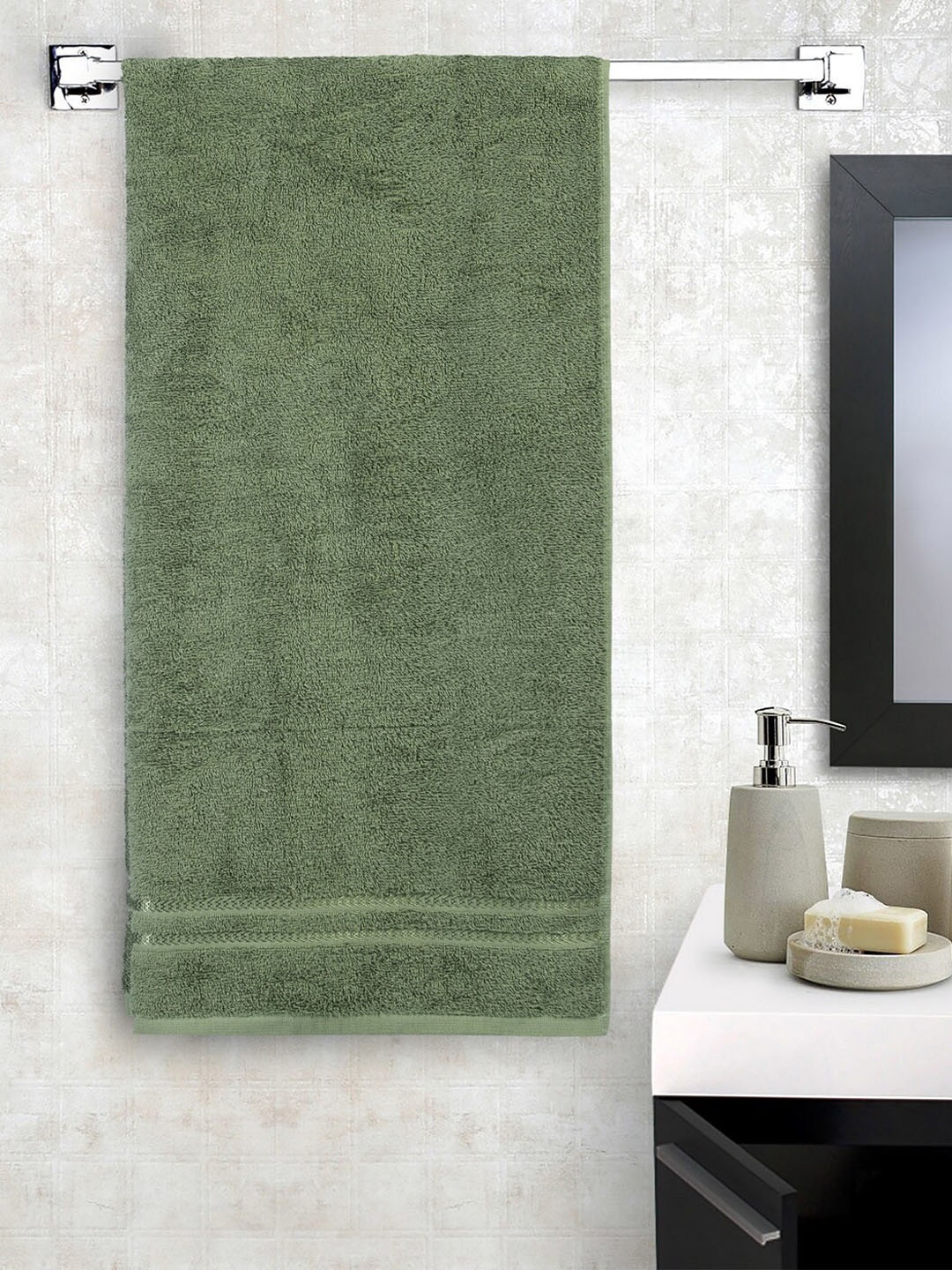 

Welspun Green Cotton Anti-Bacterial Quick Dry 380 GSM Bath Towel