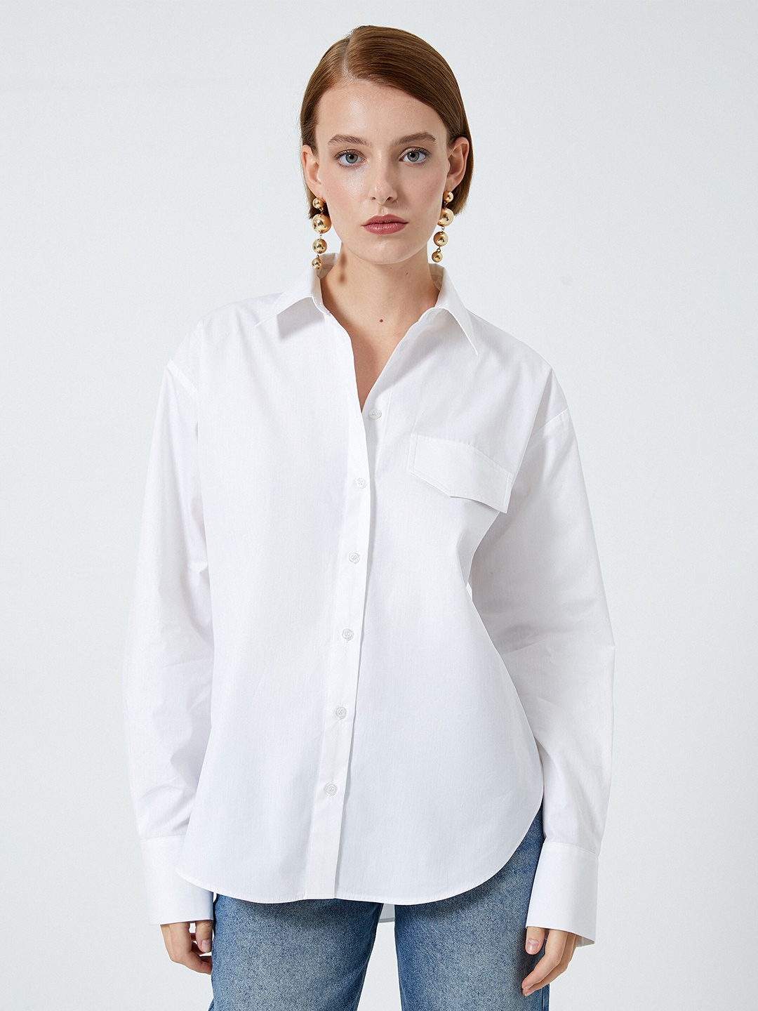 

Koton Spread Collar Casual Pure Cotton Shirt, White