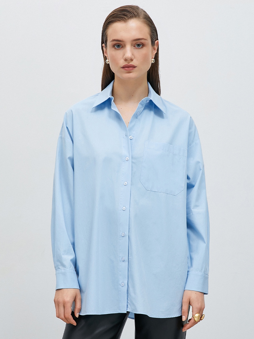

Koton Regular Fit Opaque Cotton Casual Shirt, Blue