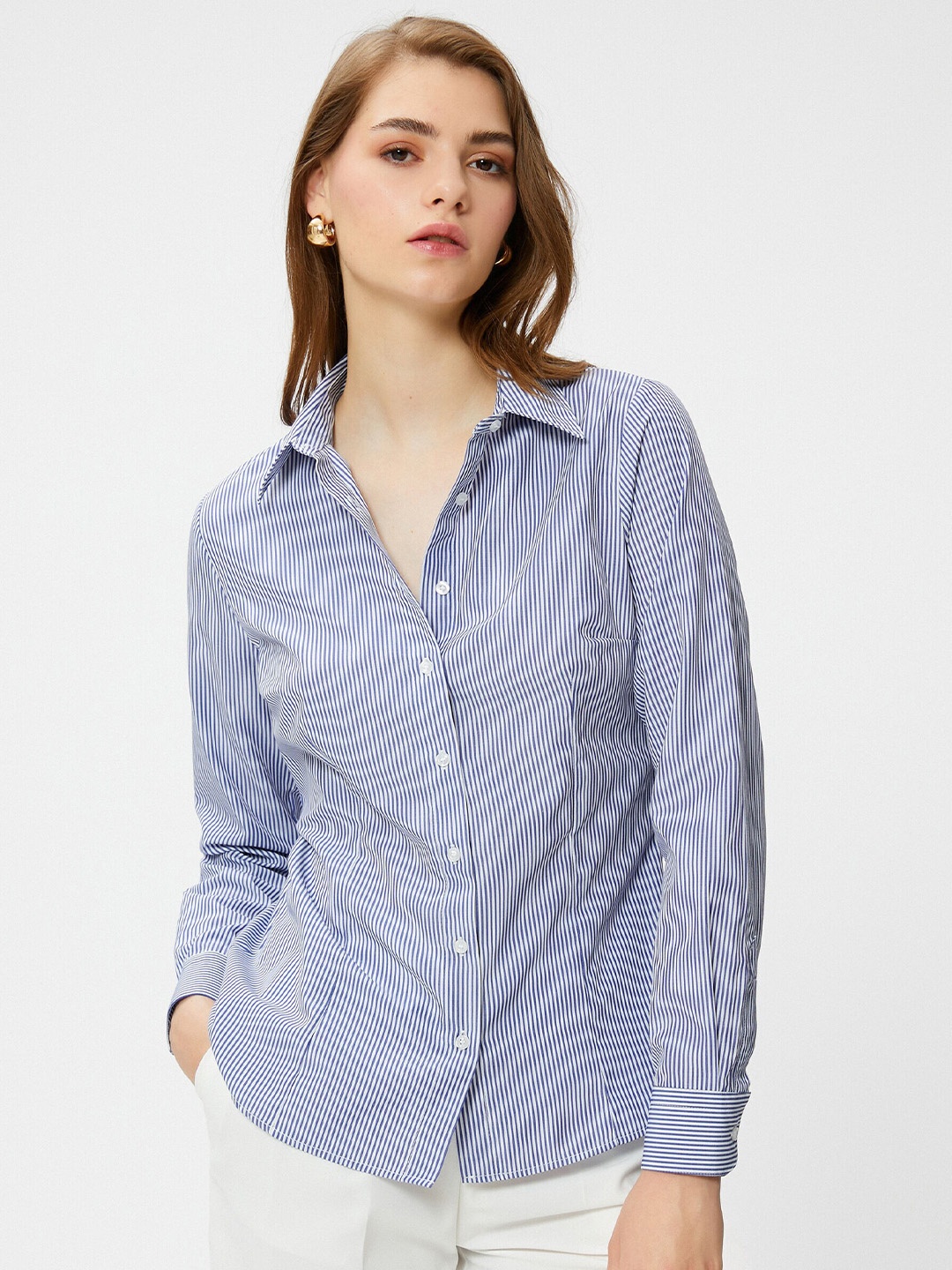 

Koton Striped Regular Fit Opaque Casual Shirt, Blue