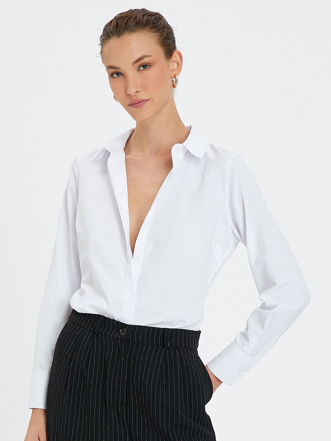 

Koton Spread Collar Long Sleeves Casual Shirt, White