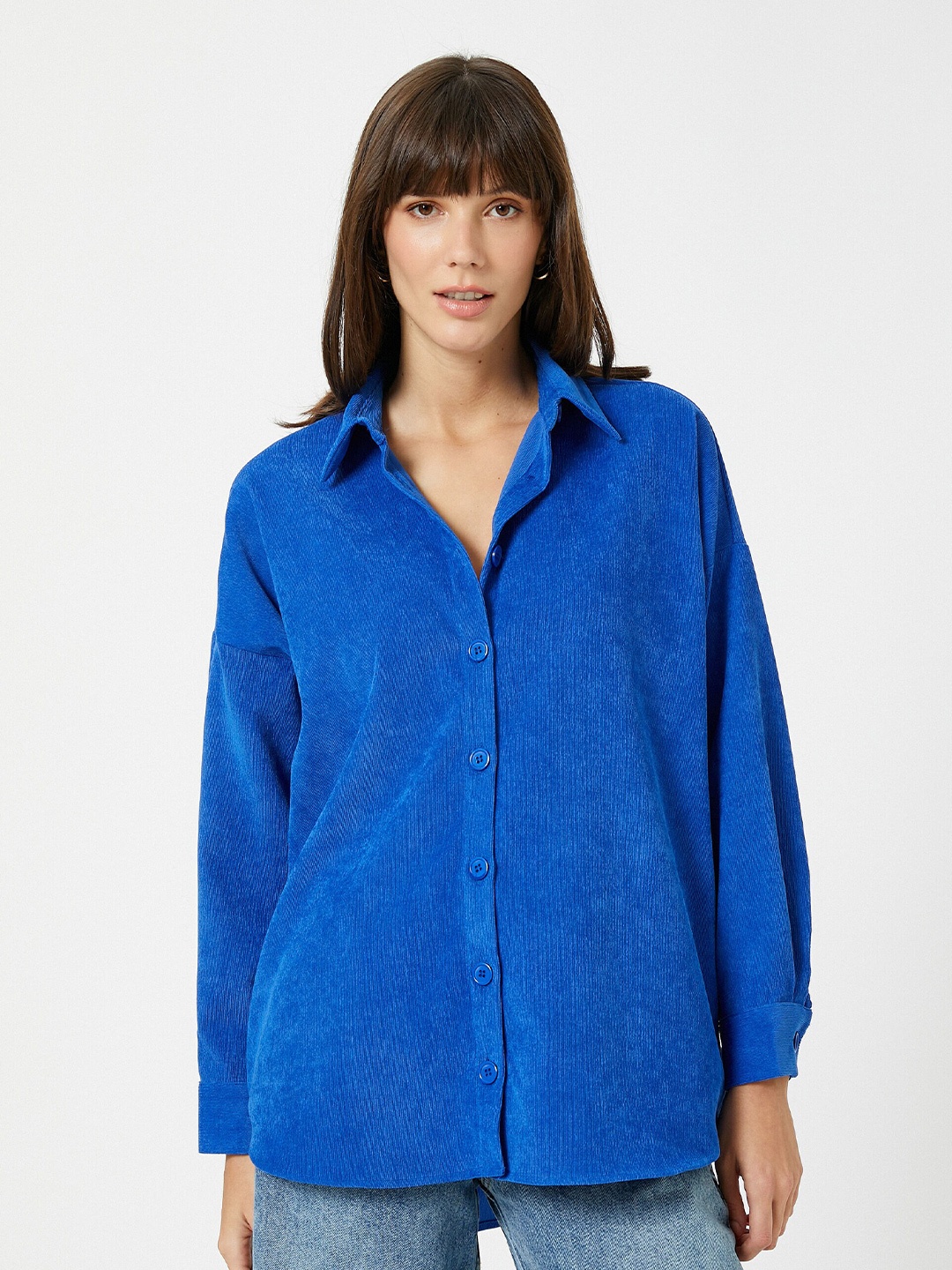 

Koton Self Design Spread Collar Casual Shirt, Blue