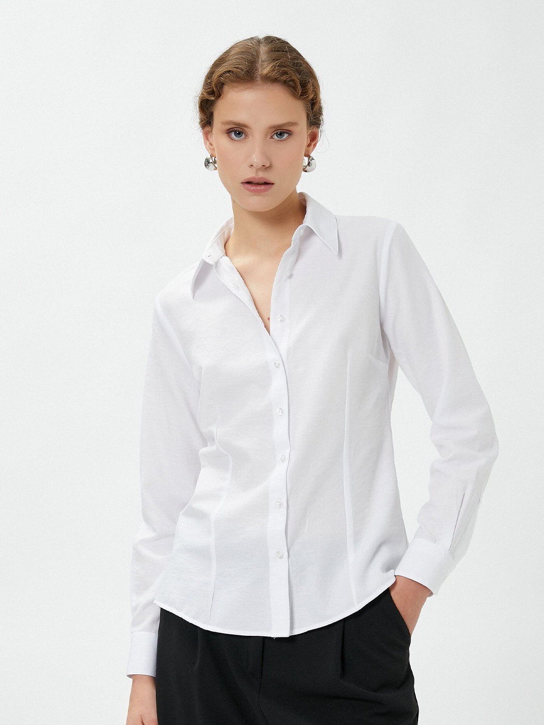 

Koton Spread Collar Long Sleeves Casual Shirt, White