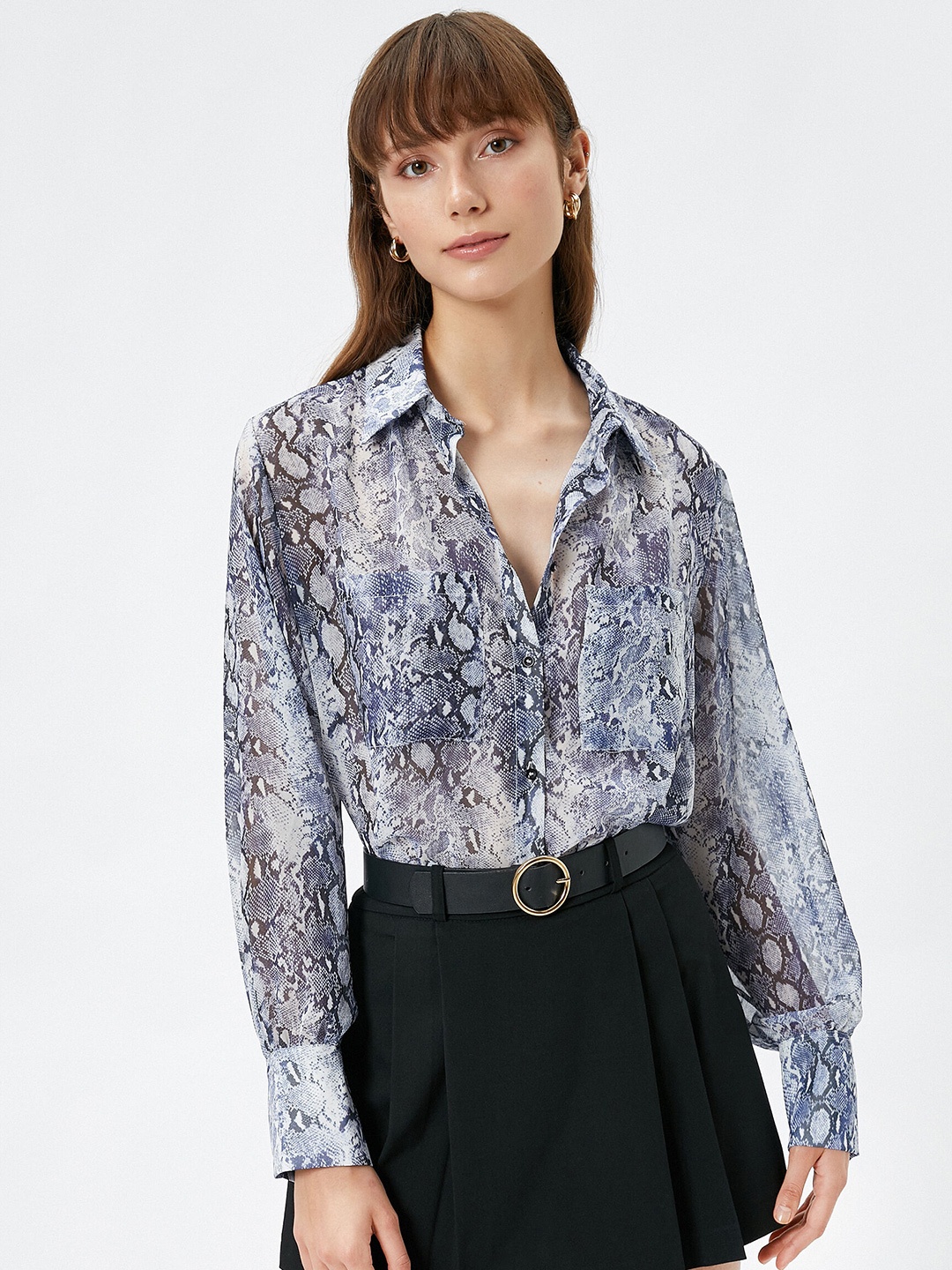 

Koton Opaque Animal Printed Casual Shirt, Grey