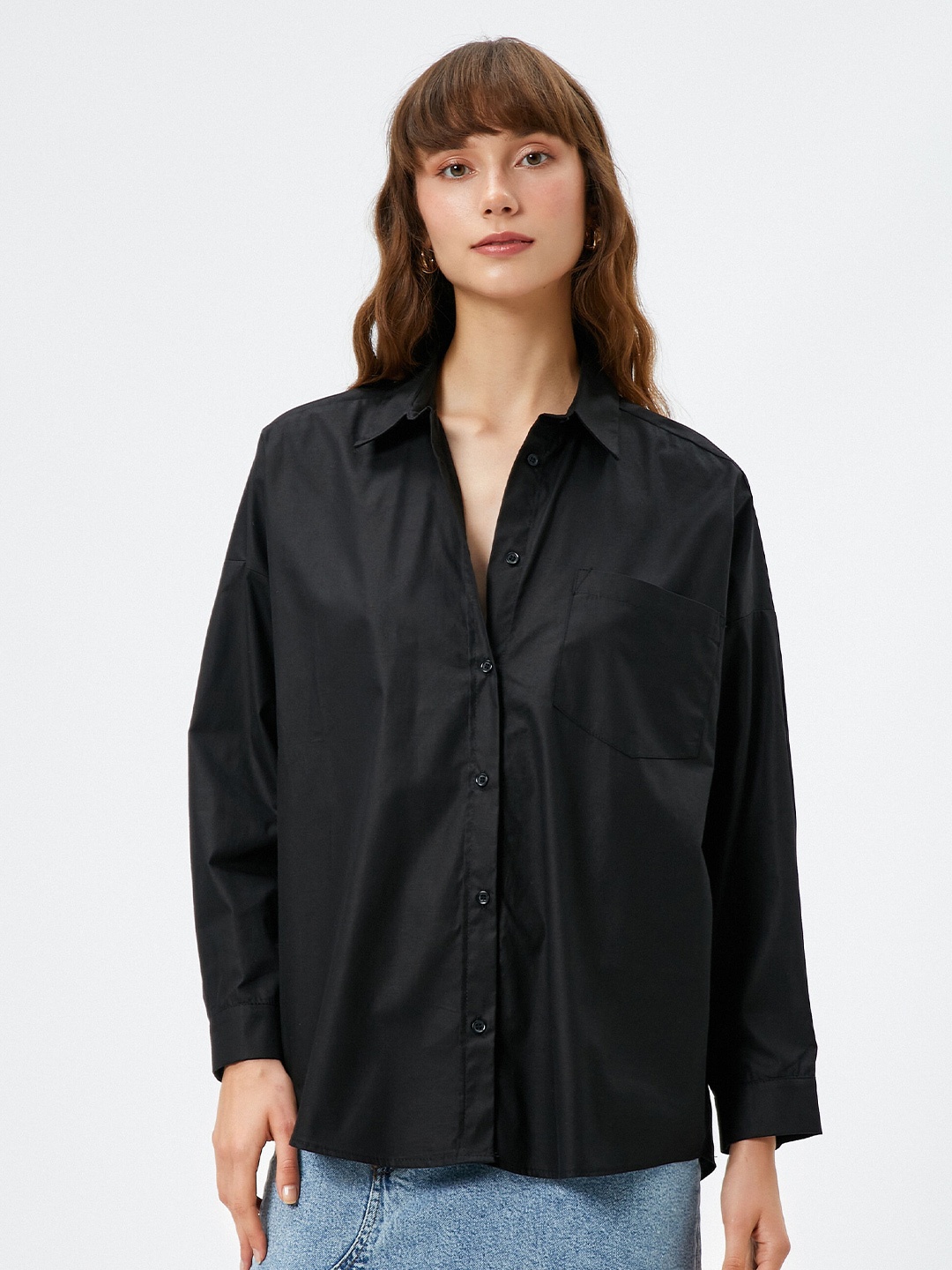 

Koton Opaque Pure Cotton Casual Shirt, Black