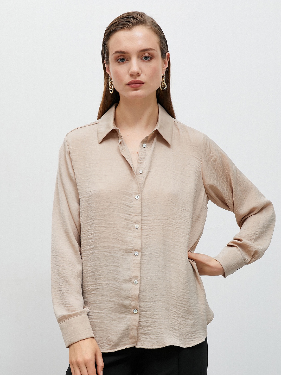 

Koton Regular Fit Opaque Casual Shirt, Beige