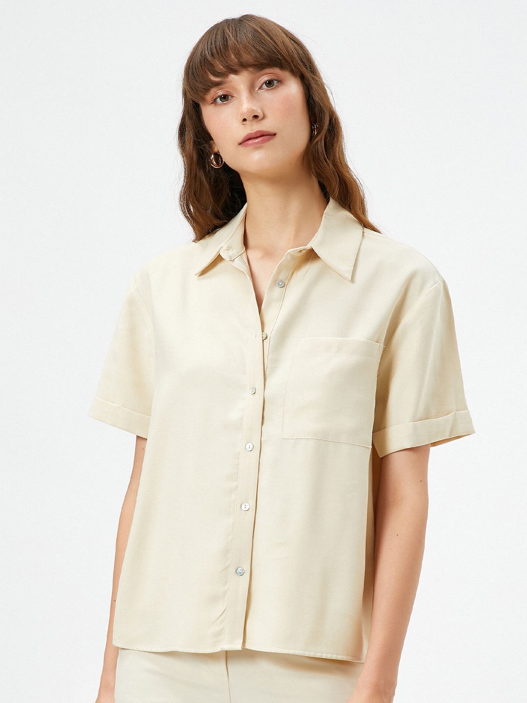 

Koton Spread Collar Opaque Casual Shirt, Na