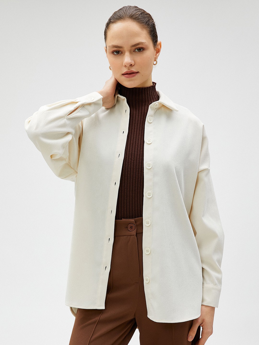 

Koton Spread Collar Casual Shirt, Off white